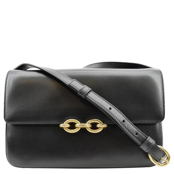YVES SAINT LAURENT  Le Maillon Smooth Leather Shoulder Bag Black - Picture 1 of 13